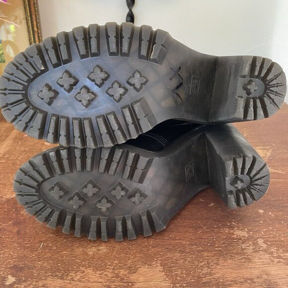 Dr Martens Persephone Black Patent Leather Look Ankle Heeled Boots Women Size 9 - Picture 8 of 12